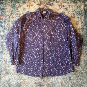 Vintage Foot Locker Floral All Over Print Button-up Shirt Size XL